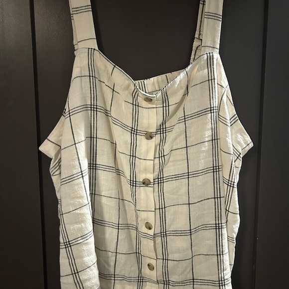NWT Penningtons Penn Linen Blend Blouse | 5X | Plaid - Picture 2 of 4